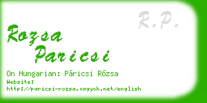 rozsa paricsi business card