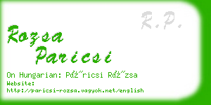 rozsa paricsi business card